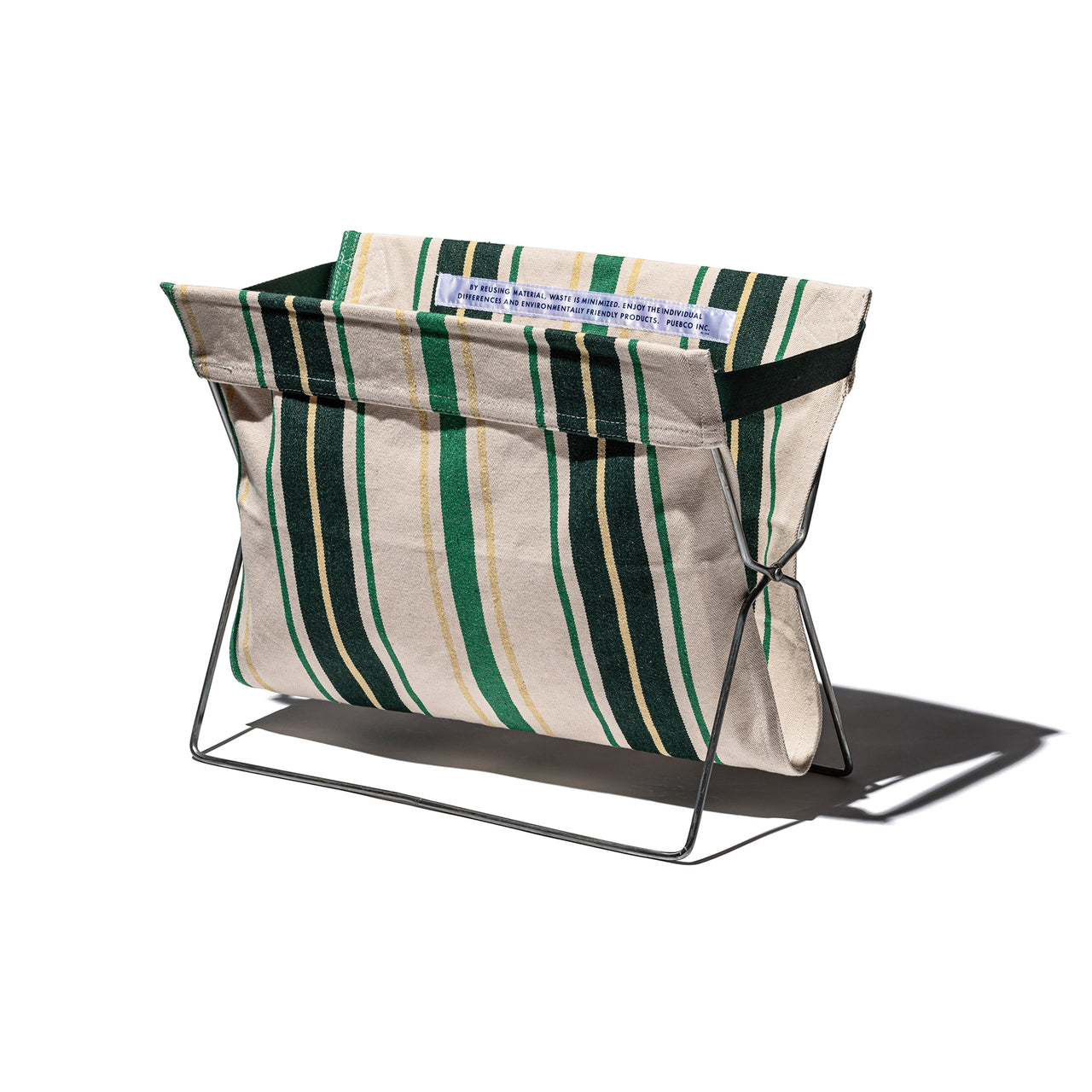 PUEBCO FOLDING BAG STORAGE FOR CAFE Green Stripes